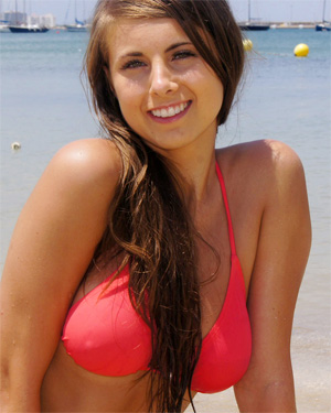 Sarah James Topless At The Beach Flaunt