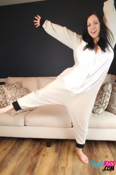 Kayla Kiss Candid Pajamas