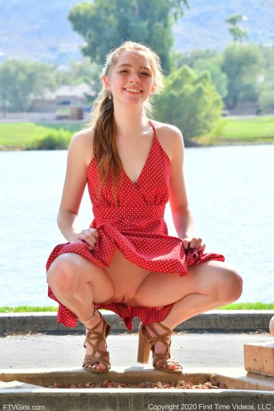 Myra Red Dress Upskirt FTV Girls