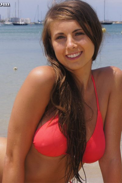 Sarah James Topless At The Beach Flaunt