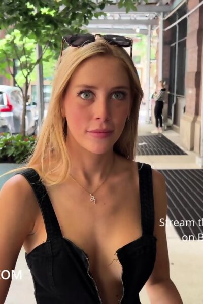 Shan Black Dress Public Nudes Braless Forever
