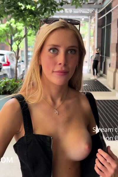 Shan Black Dress Public Nudes Braless Forever